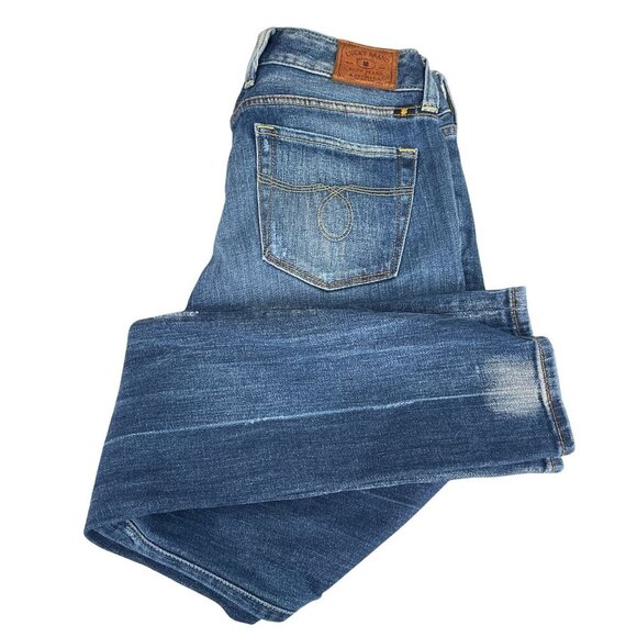 Lucky Brand Lola Skinny Reg Low-Rise Distressed Jeans Medium Wash Denim Women 27 - Picture 5 of 16